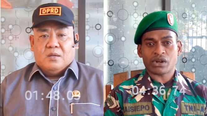 Purnawirawan TNI AD Ismail Saraka dan Serda Guntur Kaisiepo