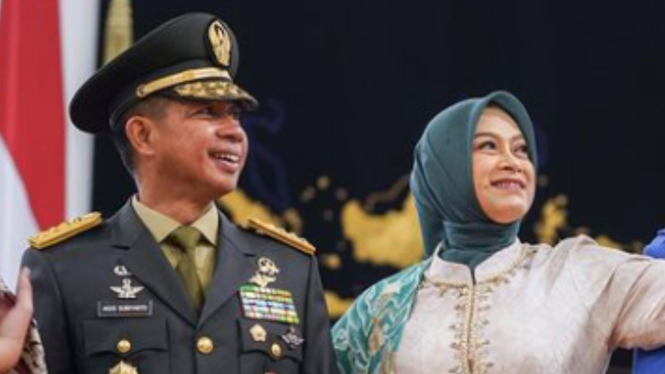 KSAD Jenderal TNI Agus Subiyanto dan Istri, Evi Sophia