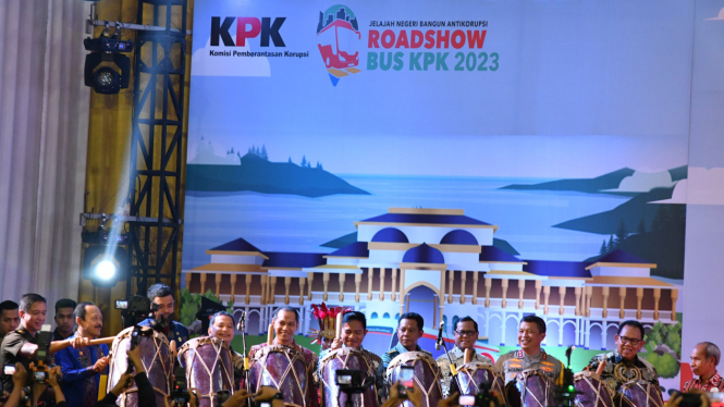 Wakil Ketua KPK, Nurul Ghufron saat hadiri roadshow bus KPK di Kota Medan.