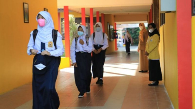 Siswa di salah satu sekolah di Kota Semarang.