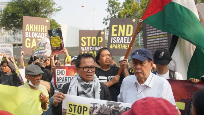 Aksi Damai Amnesty Internasional Indonesia di Depan Kedubes AS