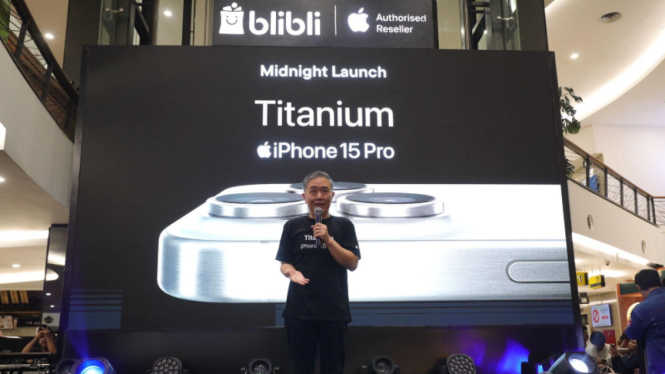 Kusumo Martanto, CEO & Co-Founder Blibli membuka acara Midnight Launch iPhone 15