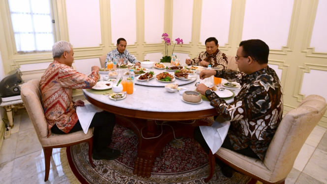 Presiden Jokowi Makan Siang Bareng Para Capres Pilpres 2024