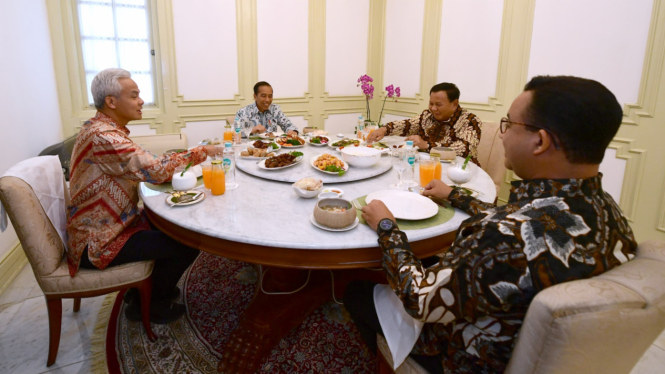 Presiden Jokowi Makan Siang Bareng Para Capres Pilpres 2024