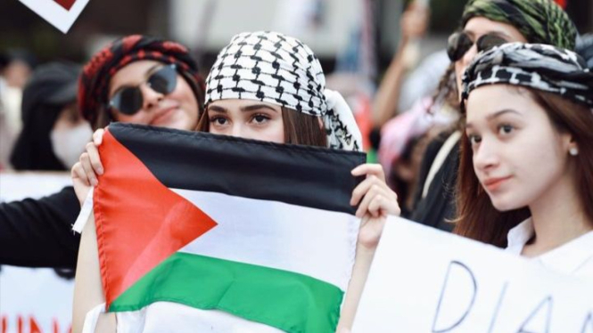 Syifa Hadju ikut turun berdemo aksi bela Palestina