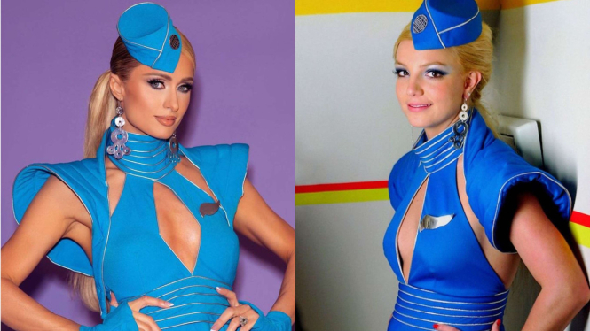 Paris Hilton rayakan Halloween pakai kostum pramugari Britney Spears