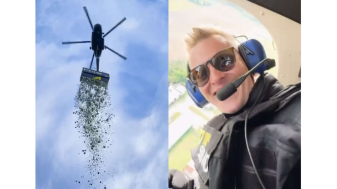 Influencer Ceko bagikan uang Rp15 M dari helikopter