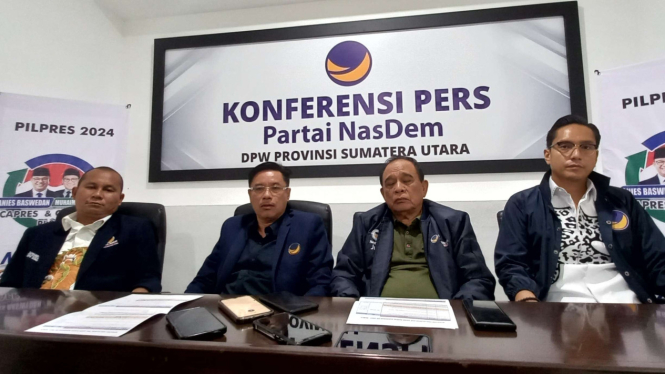 DPW Nasdem Sumut Konferensi Pers Sambut Kedatangan Anies Baswedan