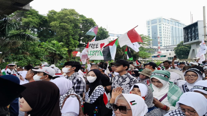 Aksi bela Palestina di Monas