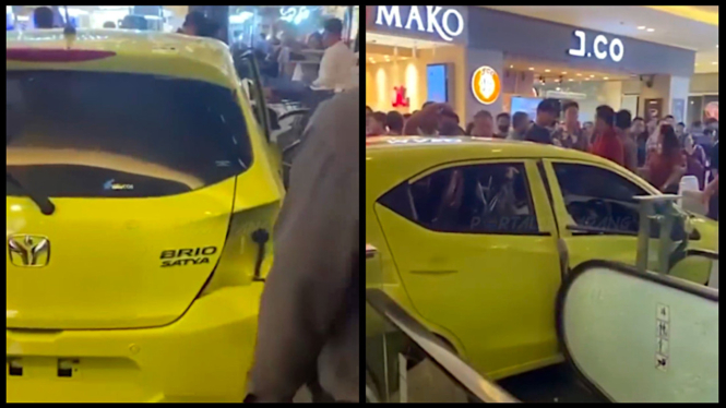 Honda Brio Satya tabrak pengunjung mall Semarang