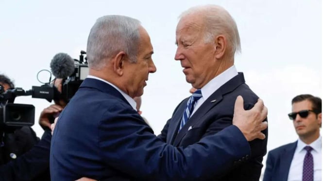 PM Israel Benjamin Netanyahu dan Presiden AS Joe Biden