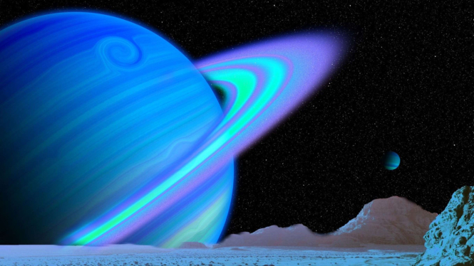 Ilustrasi Planet Uranus.