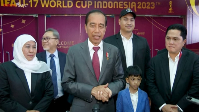 Presiden Jokowi usai menonton laga Timnas Indonesia di Piala Dunia U-17