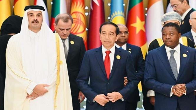 Presiden Joko Widodo (Jokowi) saat menghadiri KTT Luar Biasa OKI di Riyadh
