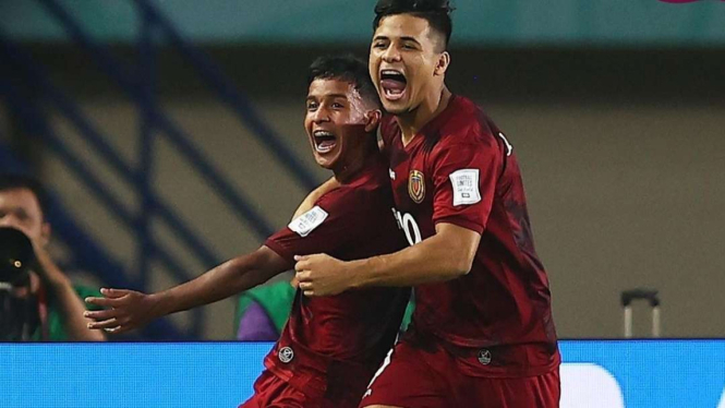 Pemain Timnas Venezuela U-17 rayakan gol