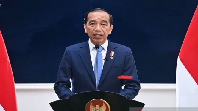 Presiden Joko Widodo (Jokowi) memberikan keterangan pers dari Washington DC