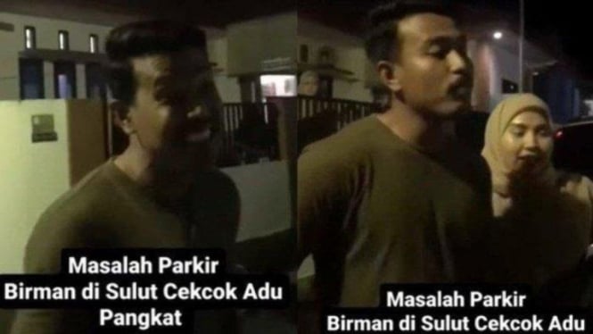 Tangkapan layar video viral oknum Polisi Brimob marah ditegur parkir sembarangan