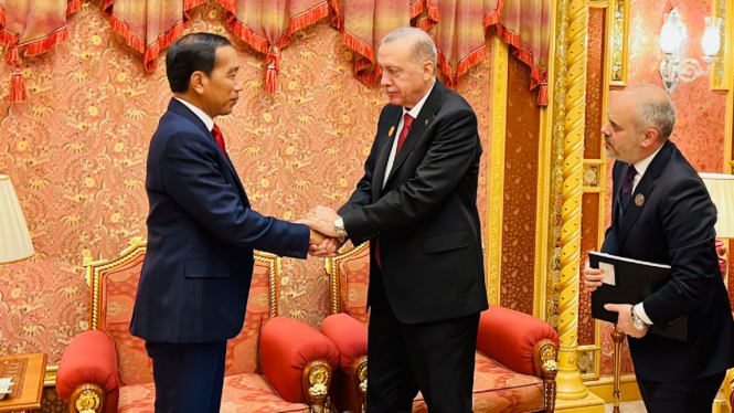 Presiden Joko Widodo melaksanakan pertemuan bilateral dengan Presiden Turki, Recep Tayyip Erdogan.