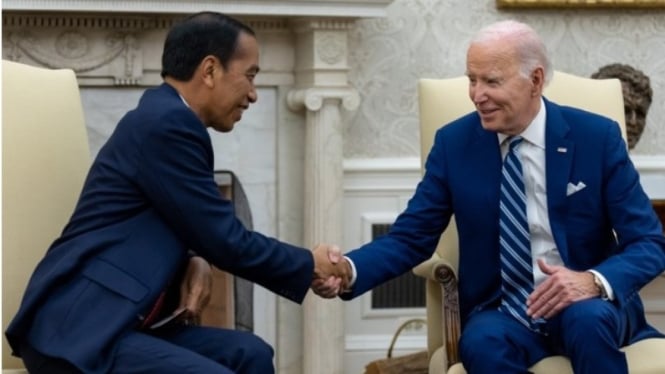 Presiden Joko Widodo (Jokowi) bertemu dengan Presiden AS Joe Biden.
