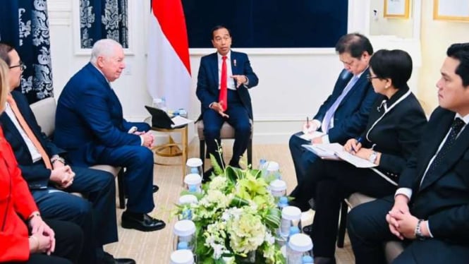 Pertemuan Presiden Jokowi dan jajarannya dengan Bos Freeport McMoran Richard C A