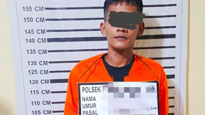 Pelaku yang tega bacok istri dan mertuanya.