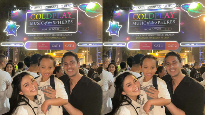 Rachel Vennya boyong anak dan kekasih nonton konser Coldplay