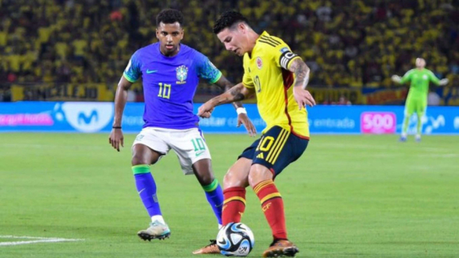 Duel Timnas Kolombia vs Timnas Brasil