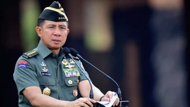 Jenderal TNI Agus Subiyanto saat berpamitan di Mabesad