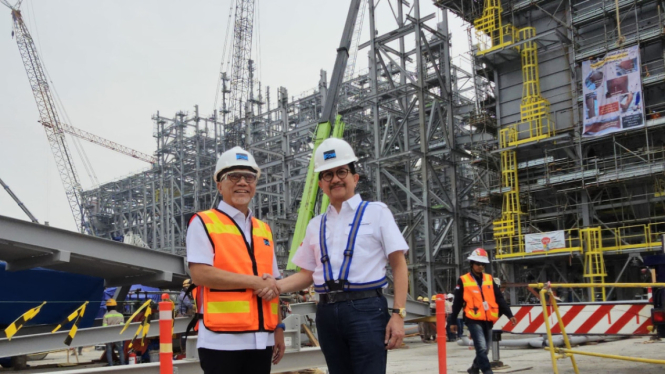 Menteri Perdagangan Zulkifli Hasan berkunjung ke smelter PT Freeport Indonesia