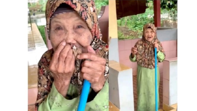 Nenek sukarelawan bersih-bersih masjid