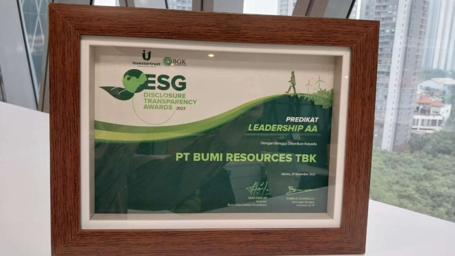 Bumi Resources raih penghargaan ESG.