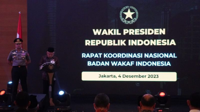 Wakil Presiden Indonesia, KH Ma'ruf Amin membuka Rakornas BWI di Jakarta.