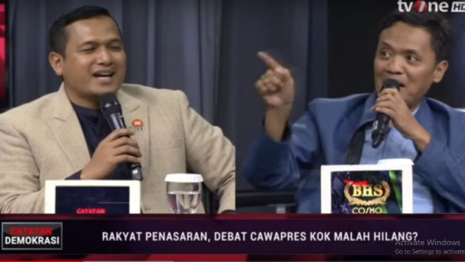 Debat panas antara Jubir Amin dengan politikus Gerindra Habiburokhman.