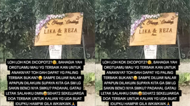 Karangan Bunga di Nikahan Mantan