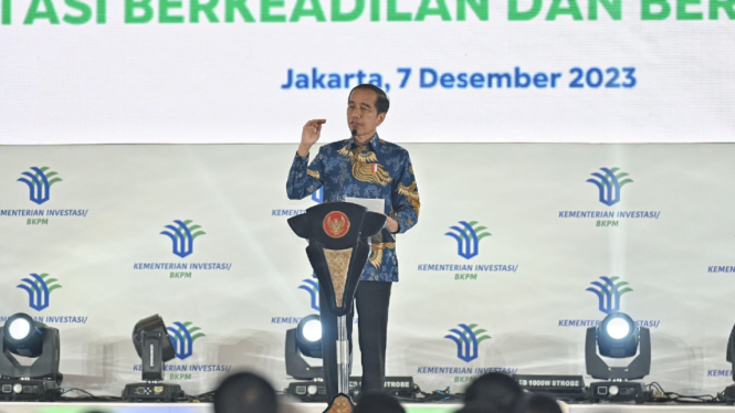 Presiden Jokowi di acara Rakornas Investasi 2023
