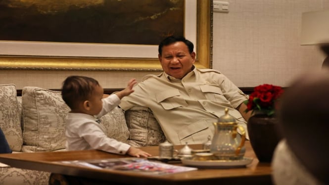 Prabowo Subianto menerima kunjungan silaturahmi dari anak jenius Kenneth Matthew