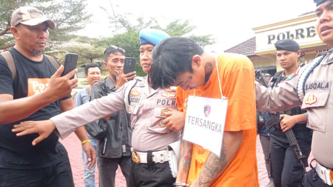 Tersangka Afung, pelaku pembunuhan terhadap pacarnya di Kota Bogor