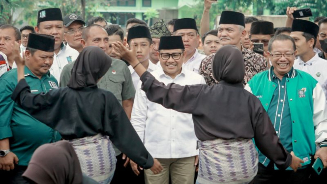 Cawapres nomor urut 1 Muhaimin Iskandar alias Cak Imin kampanye di Sumut.