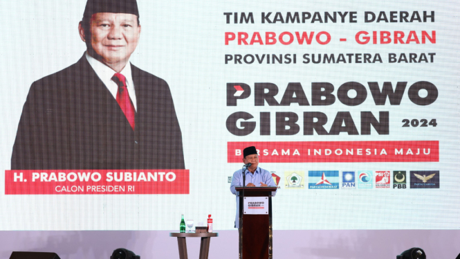 Prabowo dalam Acara Tim Kampanye Daerah (TKD) Sumatera Barat.