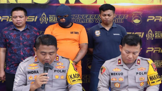 Polisi merilis kasus pembunuhan berantai di Wonogiri, Jawa Tengah.