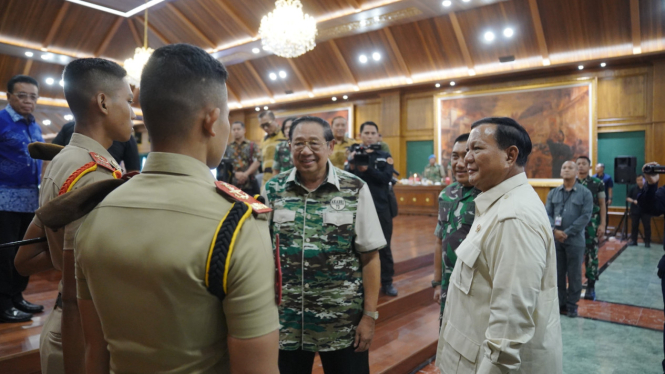 Menhan RI Prabowo Subianto menghadiri acara Reuni Akabri 1970-1973 di Magelang