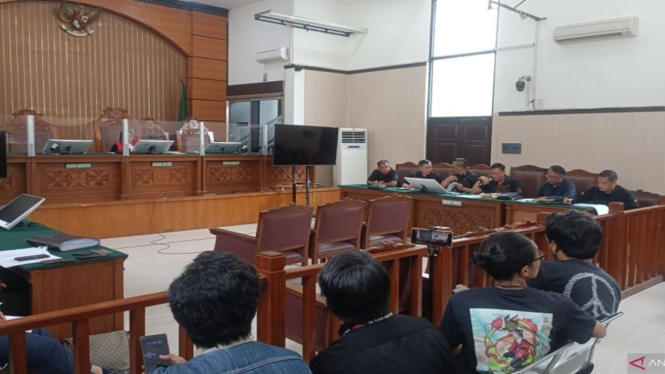 Suasana sidang praperadilan Ketua KPK nonaktif Firli Bahuri di PN Jaksel