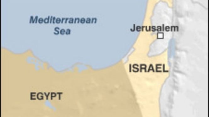 Peta perbatasan Israel-Mesir