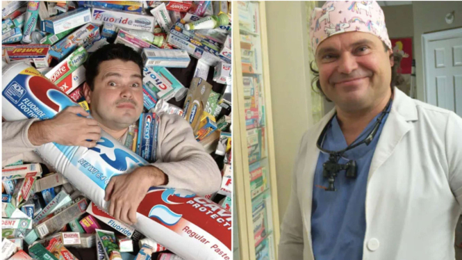 Val Kolpakov, dokter gigi dengan koleksi pasta gigi terbanyak di dunia