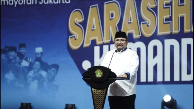 Menag saat menyampaikan Arahan pada Sarasehan Peningkatan Kemandirian Pesantren