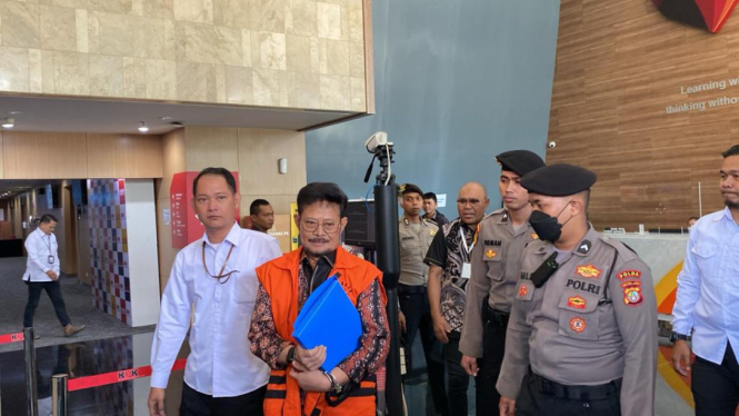 Mantan Mentan Syahrul Yasin Limpo (SYL) usai menjalani sidang etik Firli Bahuri
