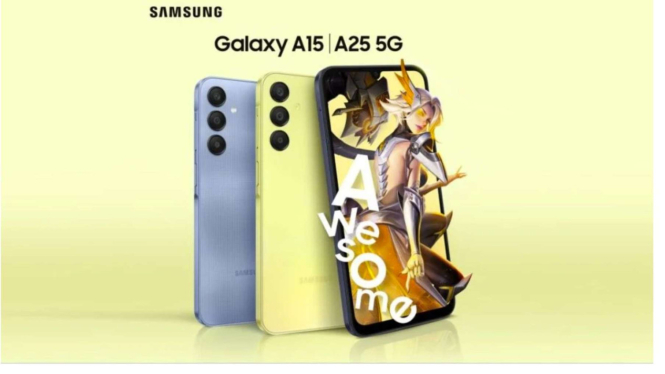 Samsung Galaxy A25 5G dan Galaxy A15 5G.