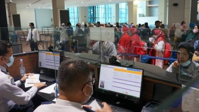 Tempat Pemeriksaan Imigrasi Bandara Soekarno-Hatta, Tangerang.