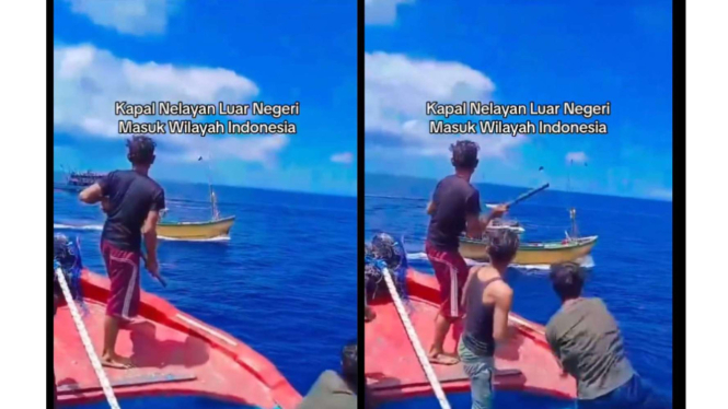Aksi heroik nelayan berhasil usir kapal asing yang mau masuk ke Indonesia
