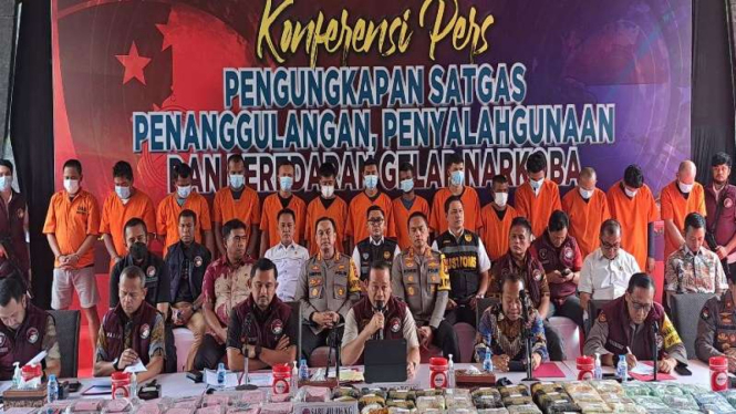 Kasatgas P3GN Polri, Irjen Pol Asep Edi Suheri saat konferensi pers.